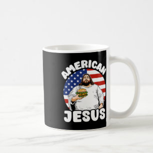 Lustig Tjock Amerikanska Jesus Hamburger Sarcastic Kaffemugg