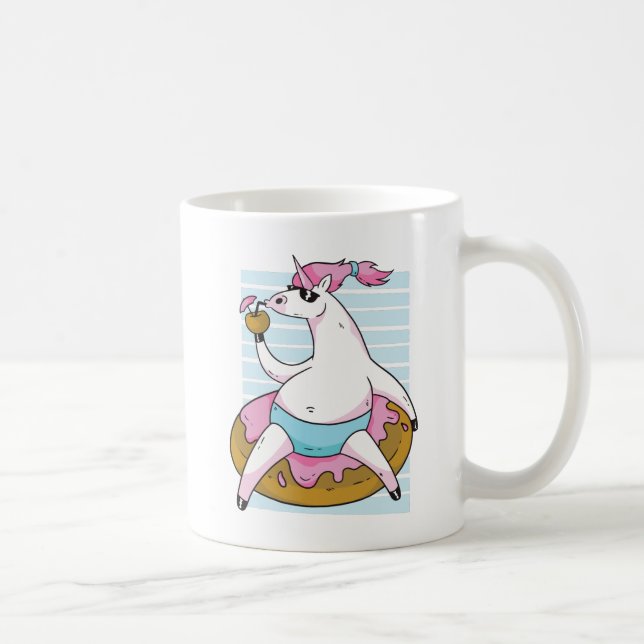 Lustig Tjock Unicorn Bassäng Party-kylning Inflata Kaffemugg (Höger)