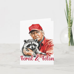Lustig Trump Raccoon Feral and Felon 4:e juli Pa Kort