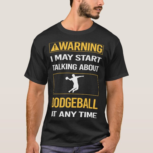 Lustig varning Dodgeball T Shirt (Framsida)