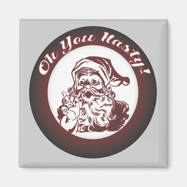 Lustig Vintage Bad Santa Retro jul Magnet (Framsidan)