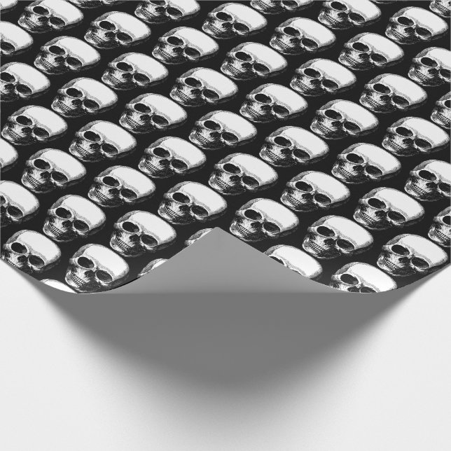 Lustig vintage Halloween-döskallar festive Presentpapper (Hörn)