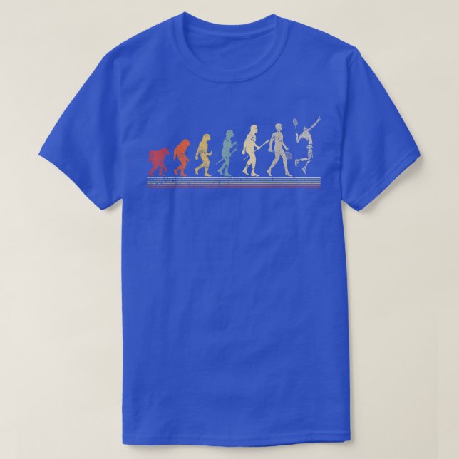 Lustig Vintage Retro Stil Evolution Badminton T Shirt (Design framsida)