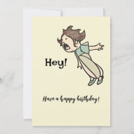 Lustig Vintage Shouting Girl Birthday Hälsning Kort