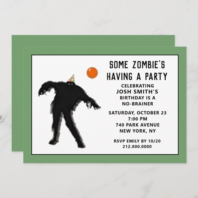 Lustig Vuxen Birthday Inbjudningar (Fram/baksida)