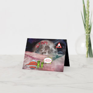 Lustiga astronomiska Utomjordingar Tecknad jul Dit Helgkort
