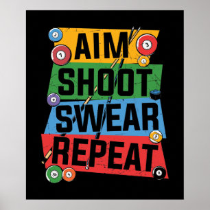 lustiga Billiards älskare ord art Poster