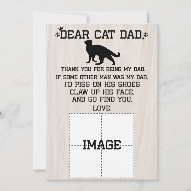 lustiga Cat Pappa fotokollage Fars dag än Tack Kort (Framsida)