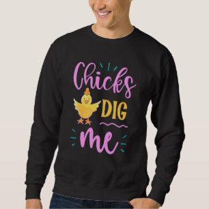 Lustiga Chickar Gräver Manar Boys Cute Påskägg Hun Lång Ärmad Tröja