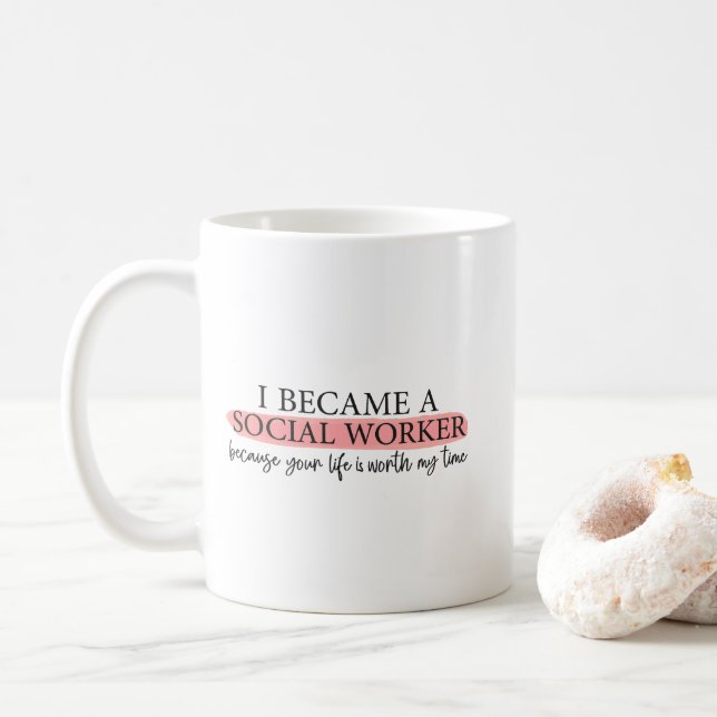 lustiga citattecken för arbetsmånaden Social Kaffemugg (Med munk)