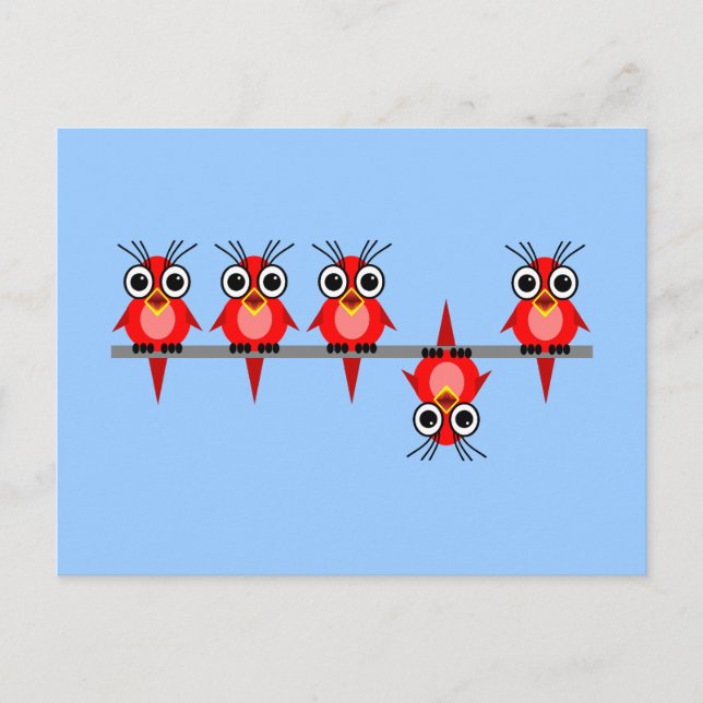 lustiga fåglar vykort (Framsida)