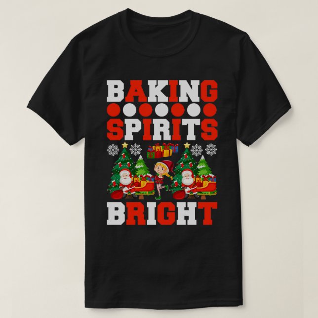 Lustiga julklappar Baking Spirits Bright 2 T Shirt (Design framsida)