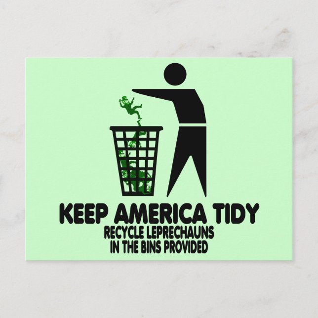 Lustiga Leprechaunsar Vykort (Framsida)