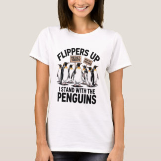 Lustiga penguiner mot tariffprotester t shirt