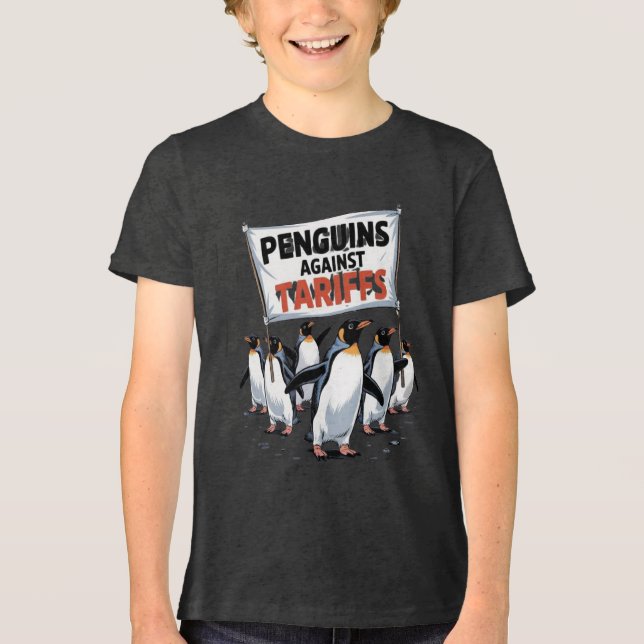 Lustiga penguiner mot tariffprotester t shirt (Framsida)