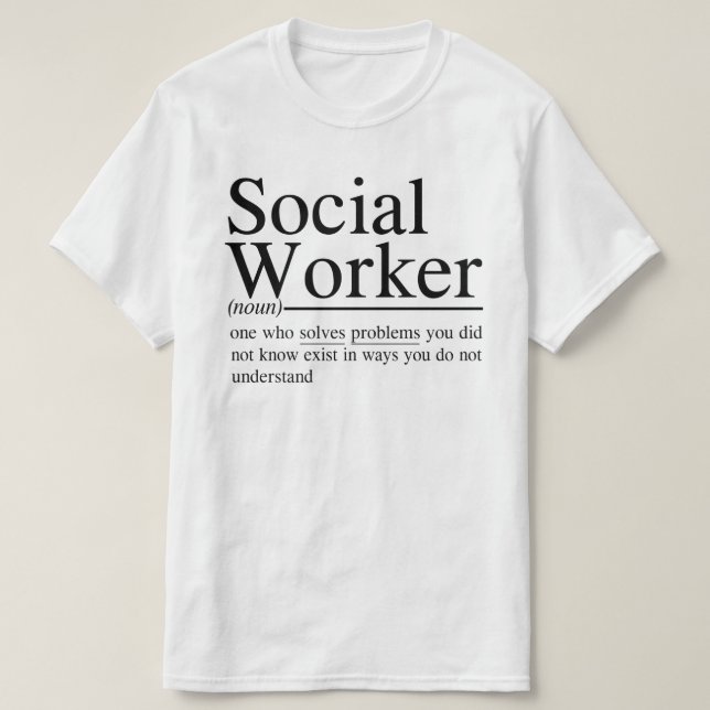 lustiga Social Worker-offerter T Shirt (Design framsida)