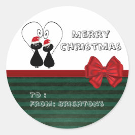 Lustiga tomkatter rand mönster runt klistermärke