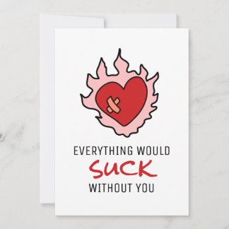 Lustiga Valentineser Hjärtat skulle suga utan dig Julkort