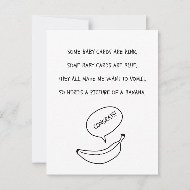 Lustige Baby Glückwunsch Karte mit Banane Kort (Framsida)