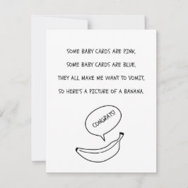 Lustige Baby Glückwunsch Karte mit Banane Kort
