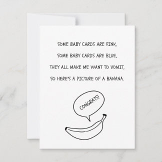 Lustige Baby Glückwunsch Karte mit Banane Kort