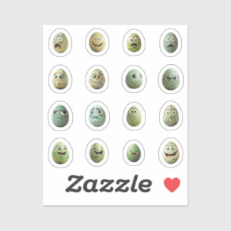 Lustige Chibi-Ostereier-Sticker – 16 Stück Klistermärken