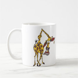 lustige Giraffe mit Ohrring und Goldzahn Kaffemugg