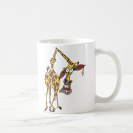 lustige Giraffe mit Ohrring und Goldzahn Kaffemugg