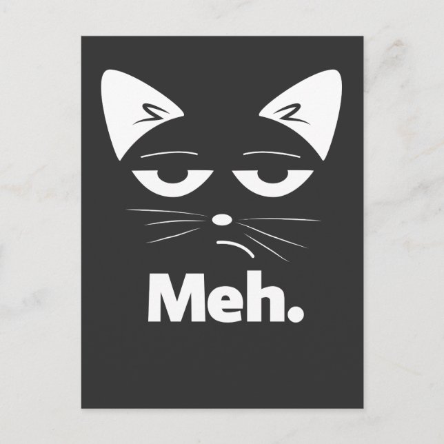 Lustige Katze Sarkastisches Kitten Meh Vykort (Framsida)