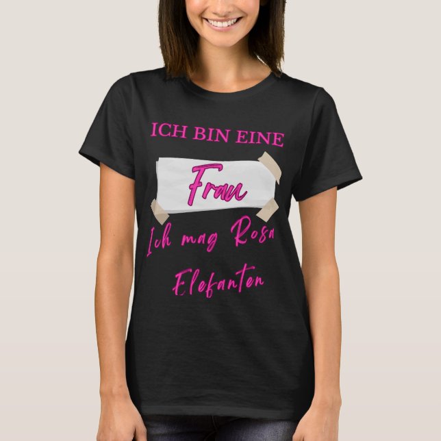 Lustige Rosa Pink Elefanten Design für Frauen T Shirt (Framsida)