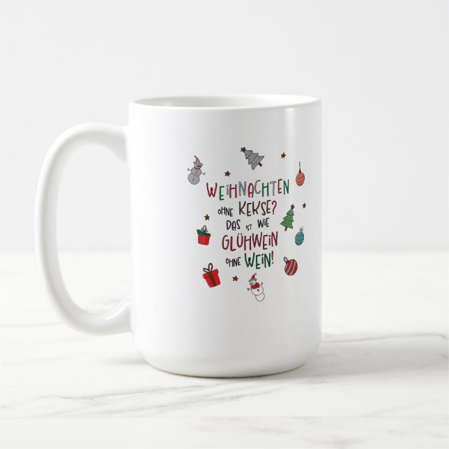  Lustige Weihnachtstasse Kaffemugg (Vänster)