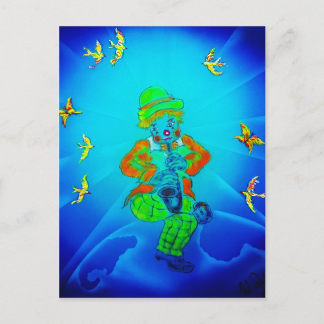 Lustige Welt Clown 2 Vykort (Framsida)