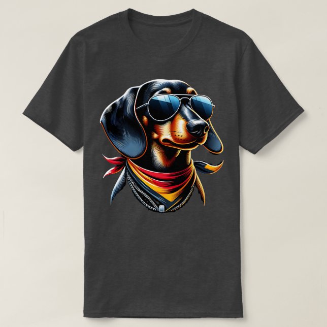 Lustiger Dackel mit Flagge Deutschland Witzig Cool T Shirt (Design framsida)