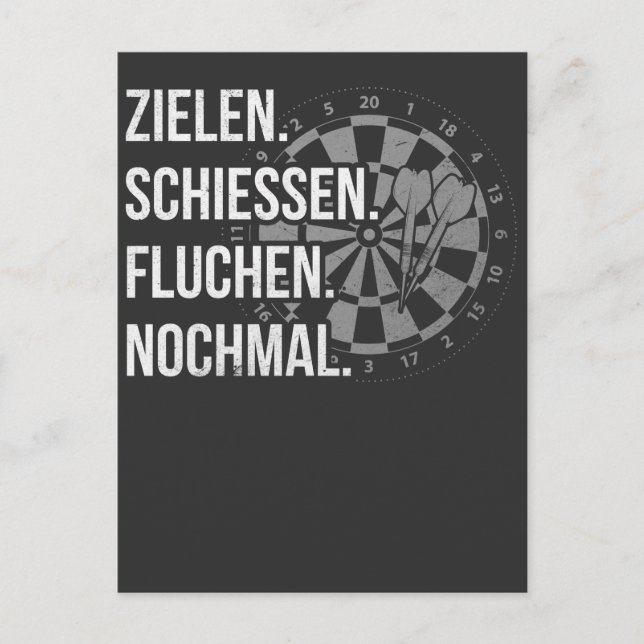 Lustiger Dart Spruch Dartscheibe Dartpfeil Problem Vykort (Framsida)