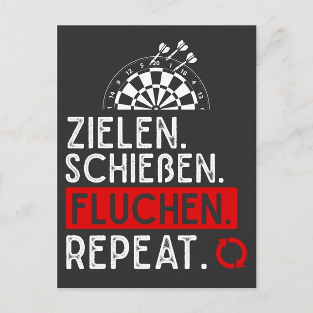 Lustiger Dart Spruch Dartscheibe Probleme Darts Mä Vykort (Framsida)