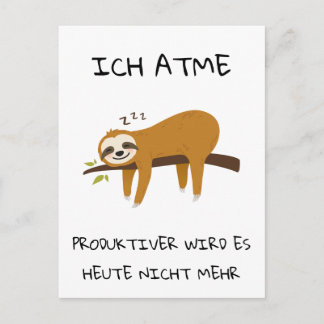 Lustiger Faultier Spruch Geschenk Postkarte Vykort