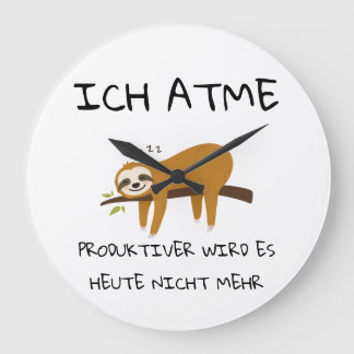 Lustiger Faultier Spruch Geschenk Uhr Stor Klocka
