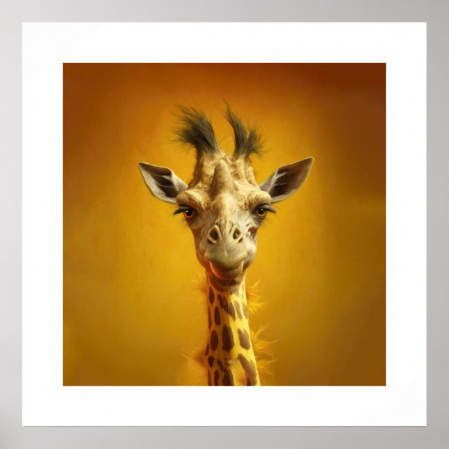 Lustiges Giraffenportrait - Poster (Framsidan)