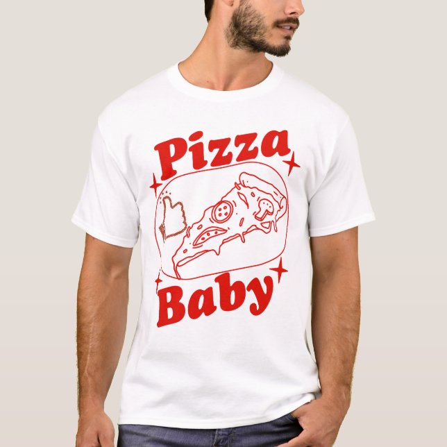Lustiges Pizza-Design mit Daumen hoch T Shirt (Framsida)