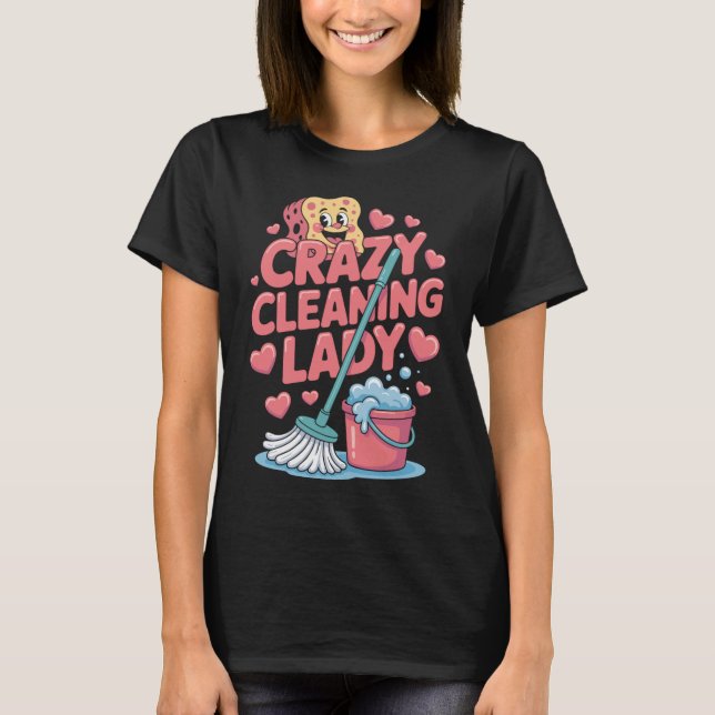 Lustiges Putzfrau T-Shirt (Framsida)