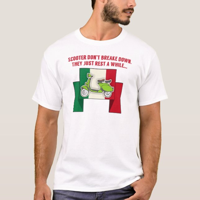 Lustiges Roller Dont break down mit Italien Flagge T Shirt (Framsida)