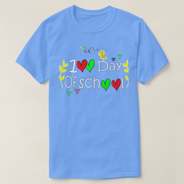 Lustigt 100 dagar skolpresent till studenter och u t shirt (Design framsida)