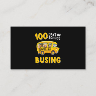 Lustigt 100-dagarsdisken Skolgång 100 dagar Buss Visitkort