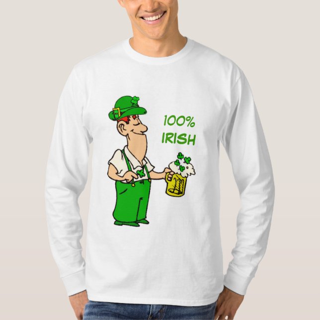 Lustigt 100 % Irish T-Shirt (Framsida)