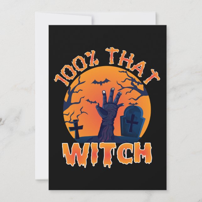 Lustigt 100 % som snurrar Halloween Julkort (Framsida)