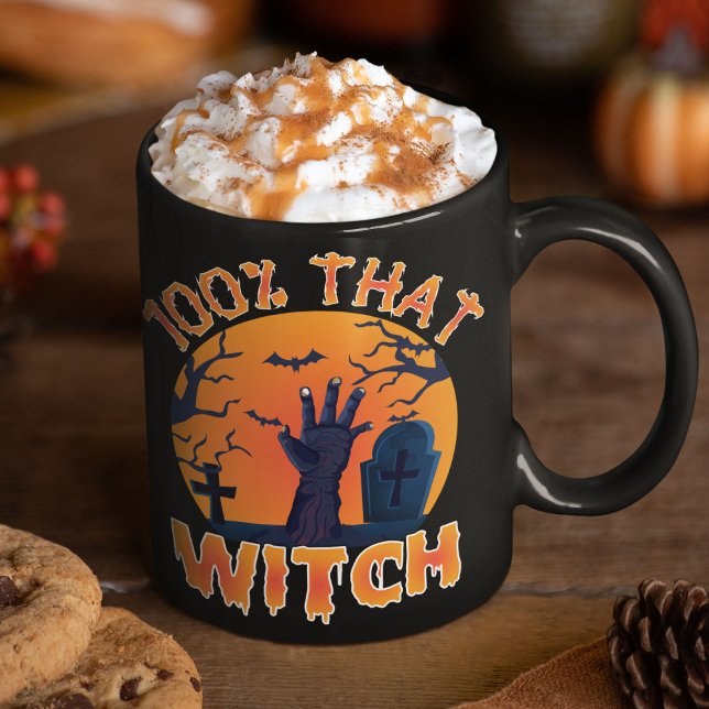 Lustigt 100 % som snurrar Halloween Kaffemugg (Skapare uppladdad)