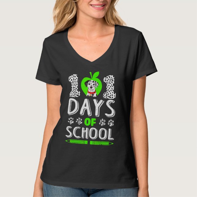 Lustigt 101 dagar med Dalmatiska Hund 100:e smarta T Shirt (Framsida)