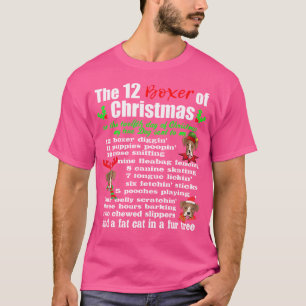 Lustigt 12 dagar med julboxer Hund Gif T Shirt