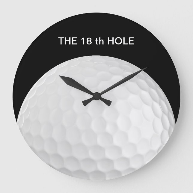 Lustigt 18:e Hål Golf Wall Clocks Stor Klocka (Framsida)