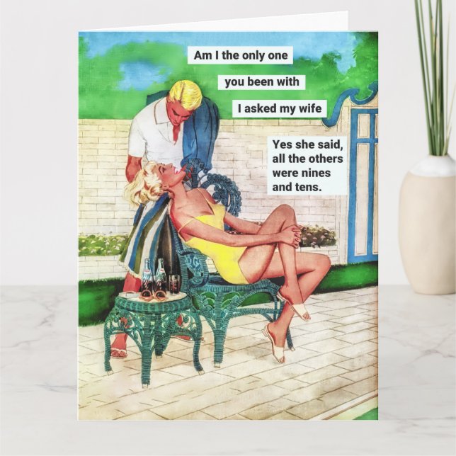 Lustigt 1950-tal Housefru Kort (Framsida)